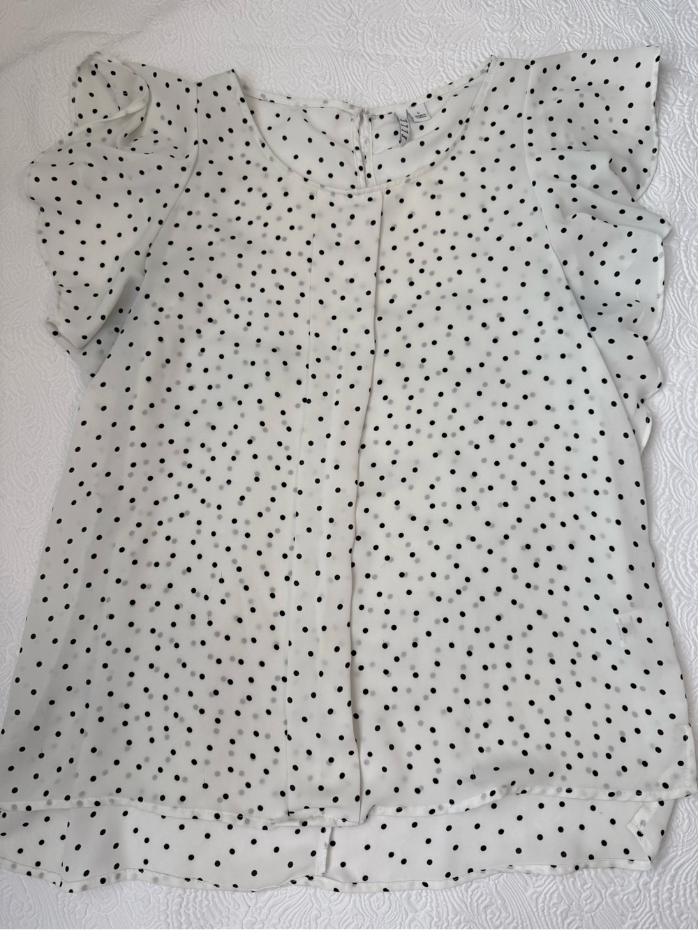 Elle White Blouse with Black Polka Dots